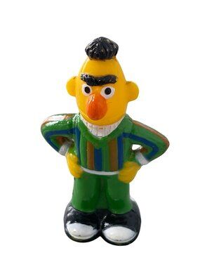 Vintage 80s Muppets Inc Bert Sesame Street Hand Painted Collectible Figure Retro